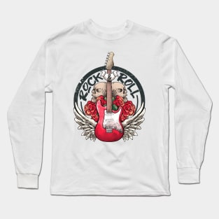 Lets Rock Rock&Roll Skeleton Hand Vintage Retro Rock Concert Long Sleeve T-Shirt